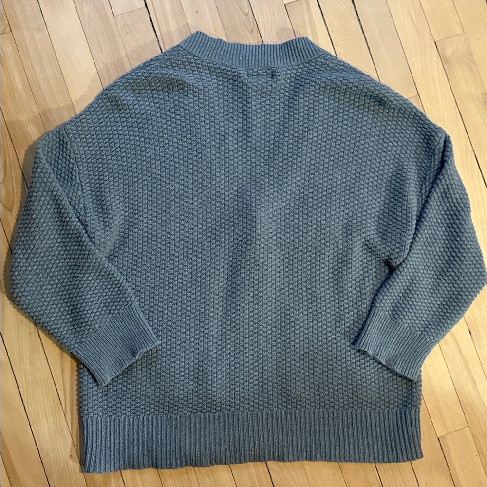 aerie Gray Textured Knit Button-Up Cardigan - Picture 8 of 8